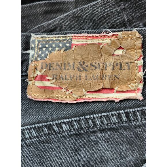 Ralph Lauren Black Denim Supply Straight Leg Jeans 90s Y2K Retro Sz 34/30 A0021 - Picture 2 of 6